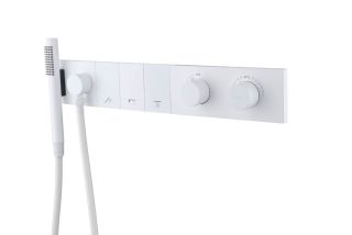 Встраиваемый смеситель для душа Boheme Zodiac Thermo 133-SYS-MW с термостатом белый матовый